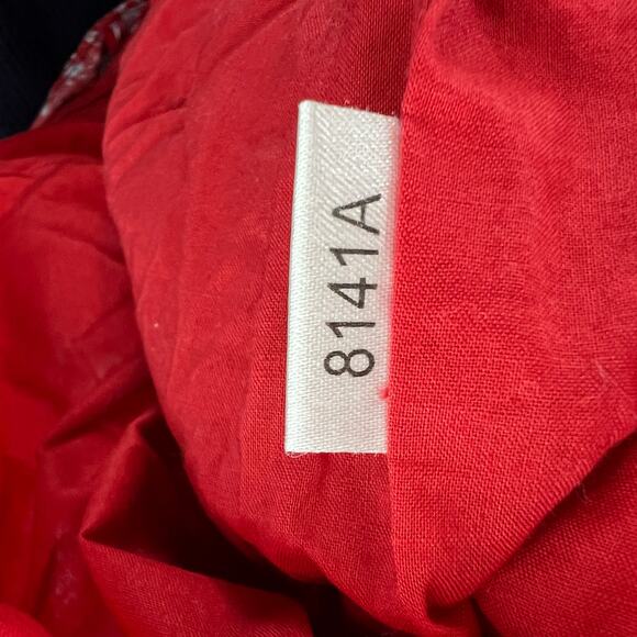 VTG Ann Taylor Red Blue Cami Dress Cotton Floral Print Square Back Tie Size 12 - Picture 9 of 9